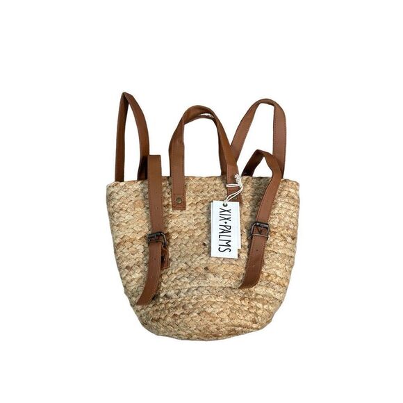 NWT XIX Palms Beachly The Shore Break Jute Insulated Picnic Cooler Backpack Boho - Picture 3 of 16